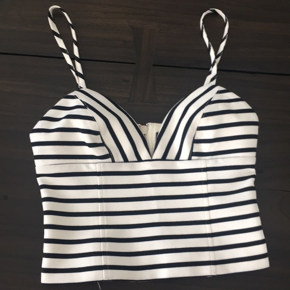 Nicholas striped cropped top